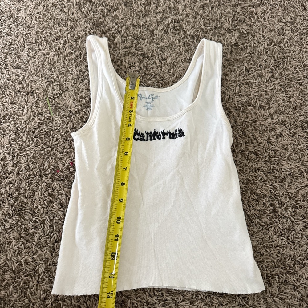 Brandy Melville White Graphic Tank Top